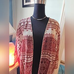 Bohemian Red and Cream Cover Up